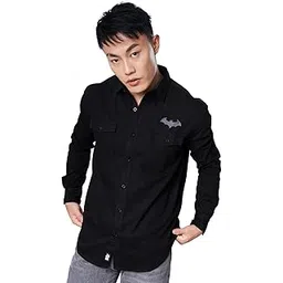 the souled store Men Official Batman: Fear The Bat Black Printed Shirts Shirt for Men Casual Half Sleeves Regular Fit Printed Stylish Latest Cotton Summer Branded Wrinkle Free Trending Tren-picture-18