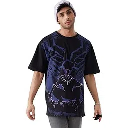 the souled store Men Official Black Panther: Long Live The King Black Oversized T-Shirts-picture-32