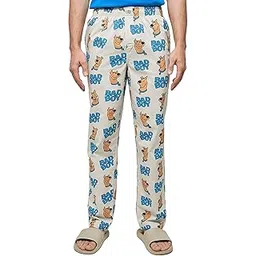 the souled store Men Official Scooby Doo: Baddest Boy Beige Cotton Pajamas-picture-34