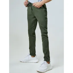 The Souled Store Men Olive Green Solid Joggers-picture-40