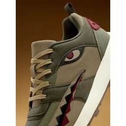 The Souled Store Men Printed Lace Ups Suede Sneakers image 4