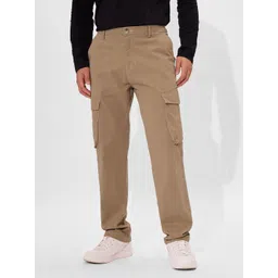 The Souled Store Men Slim Fit Mid-Rise Cargos Trousers-picture-35