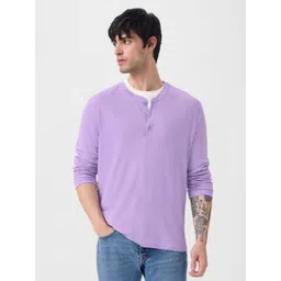 The Souled Store Men Solid Henley Neck Cotton Oversized T-shirt-picture-10