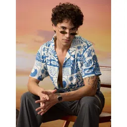 The Souled Store Men Spread Collar Graphic Printed Cotton Casual Shirt-picture-29