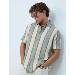 The Souled Store Men Vertical Striped Spread Collar Casual Shirt-picture-16