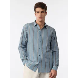 The Souled Store Men Vertical Striped Spread Collar Casual Shirt-picture-17