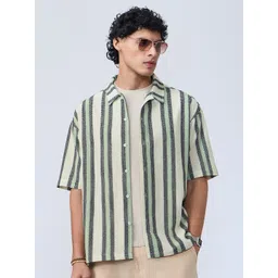 The Souled Store Men Vertical Striped Spread Collar Casual Shirt image 1