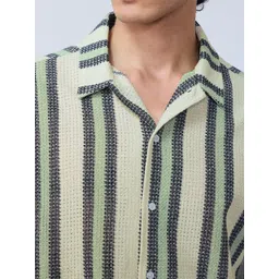 The Souled Store Men Vertical Striped Spread Collar Casual Shirt image 3