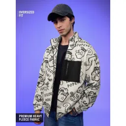 The Souled Store Multi Cotton Polyblend Loose fit Print Jacket-picture-34