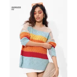 The Souled Store Multi Loose Stripes Sweaters-picture-32