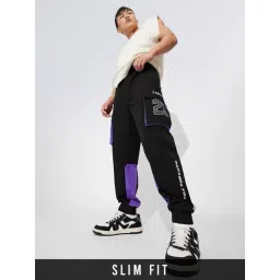 The Souled Store Multi Nylon Loose Fit Graphic Track Pants-picture-13