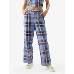 The Souled Store Multicolor Checks Mid Rise Pants-picture-35