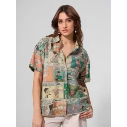 The Souled Store Multicolor Regular Fit Printed Shirt-picture-40