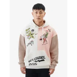 The Souled Store Multicolored Loose Fit Printed Hooded Sweatshirt-picture-37