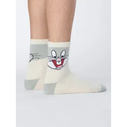 The Souled Store Off White Blended Printed Socks-picture-42