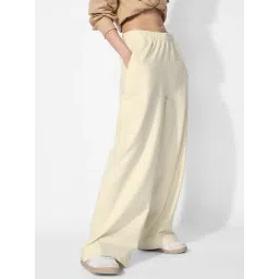 The Souled Store Off-White Cotton Flare Fit Trackpants-picture-30