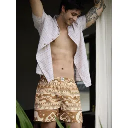 The Souled Store Off White Cotton Regular fit Printed Shorts-picture-31