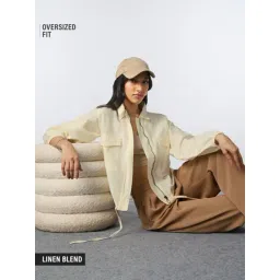 The Souled Store Off White Cotton Relaxed Fit Shackets-picture-39