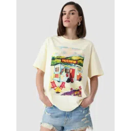 The Souled Store Off White Loose Fit TSS Originals Caravan Oversized T Shirt-picture-33