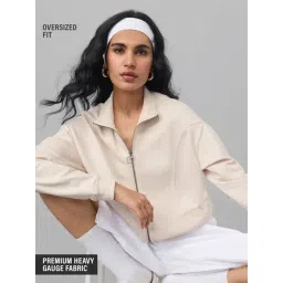 The Souled Store Off White Solids Off-White Women Oversized Sweatshirts-picture-47