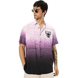 the souled store Official Black Panther: Map of Wakanda Men and Boys Short Sleeves Collared Neck Button Front All Over Printed Viscose Holiday Shirts-picture-42