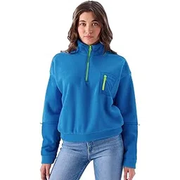the souled store Official Cobalt Teddy Sweatshirt Women Oversized Sweatshirts-picture-27