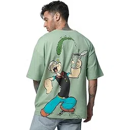 the souled store Official Popeye: Spinach Power Men Oversized T-Shirts-picture-28