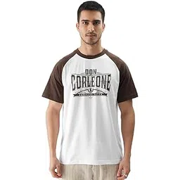 the souled store Official The Godfather: Corleone Men and Boys Short Sleeve Round Neck White and Brown Graphic Printed Regular Fit T-Shirts-picture-28