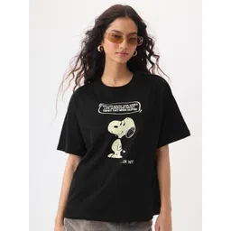 The Souled Store Peanuts Oversized Overthink Puff Printed Pure Cotton T-Shirt-picture-13