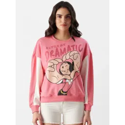 The Souled Store Pink Cotton Printed Sweatshirt-picture-35