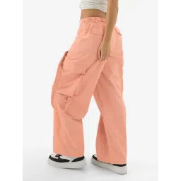 The Souled Store Pink Cotton Relaxed Fit Cargo Pants image 2