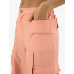 The Souled Store Pink Cotton Relaxed Fit Cargo Pants image 5