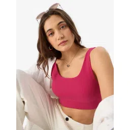 The Souled Store Pink Cotton Striped Bralette-picture-24