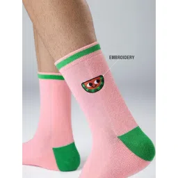 The Souled Store Pink Printed Regular Fit Socks image 4