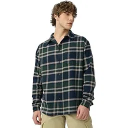 the souled store Plaid Shirt: Emerald Men and Boys Long Sleeves Collared Neck Button Front Cotton Relaxed Shirts-picture-18