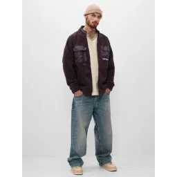 The Souled Store Purple Cotton Polyblend Loose Fit Jackets-picture-20