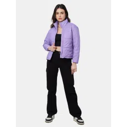 The Souled Store Purple Puffer Jacket image 4