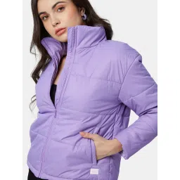 The Souled Store Purple Puffer Jacket image 5