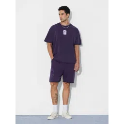 The Souled Store Purple Regular Fit Printed Shorts-picture-25