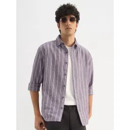 The Souled Store Purple Regular Fit Stripes Shirt-picture-18