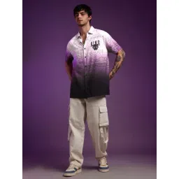 The Souled Store Purple Viscose Regular Fit Print Shirts-picture-38