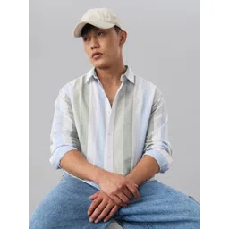 The Souled Store SeasideMulti Striped Cotton Linen Casual Shirt-picture-12