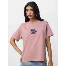 The Souled Store See You In Hell Embroidered Relaxed Fit Pure Cotton T-Shirt-picture-22