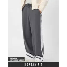 The Souled Store Slate Grey Loose Fit Colour Block Trackpants-picture-29