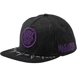 The Souled Store Snapback: Black Panther Unisex Black Embroidered Free Size Cotton Snapback Caps-picture-13