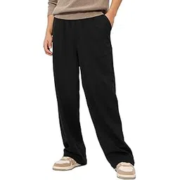 the souled store Solids: Midnight Black Men and Boys Drawstringed Cotton Blend Straight Fit Korean Joggers-picture-22