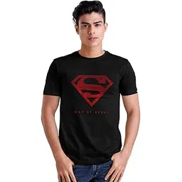 the souled store Superman: Iconic Emblem Mens and Womens Graphic Printed Cotton T-Shirt Black-picture-47