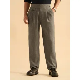 The Souled Store Tan Straight Fit Checks Trousers-picture-16