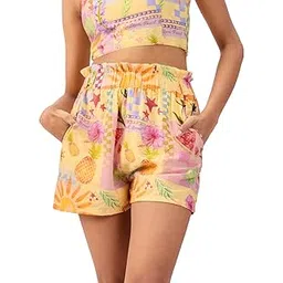 the souled store Tropical Summer Women and Girls Pull On All Over Printed Viscose Blend Shorts-picture-52