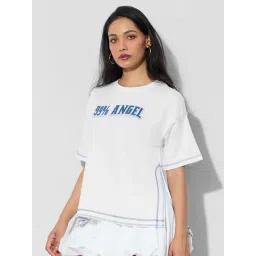 The Souled Store White Cotton Loose Fit Printed T-Shirt-picture-20